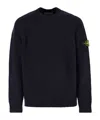 Stone Island Lightweight Wool Crew Neck Sweater With Raglan Sleeves Clothing In Blue