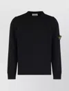 Stone Island Sweater With Round Neck In Mixed Wool In Black