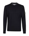 Stone Island Round-neck Long-sleeved Sweater In Blue