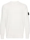 Stone Island Mens Ivory Special Projects Raw Beauty Contrast Knitted Sweatshirt In White