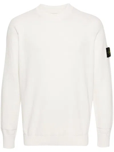 Stone Island Mens Ivory Special Projects Raw Beauty Contrast Knitted Sweatshirt In Multi