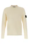 Stone Island Sweater With Brushed Texture In Gold