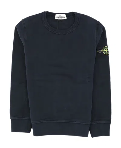 Stone Island Round Neck Sweater In Blue