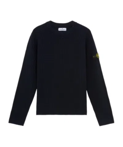 Stone Island Round Neck Sweater In Blue