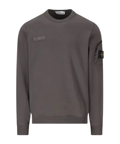 Stone Island Compass-badge Sweatshirt In Gray