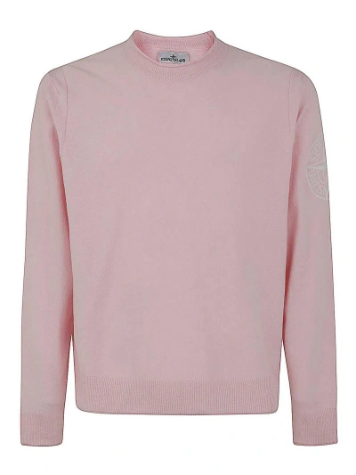 Stone Island Round Neck Sweater In Pink