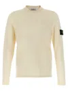 Stone Island Regular-fit Crewneck Sweatshirt With Ribbed Inserts In Yellow