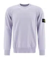 Stone Island Compass-motif Jersey-fleece Sweatshirt In White