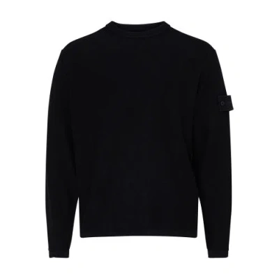 Stone Island Round Neck Sweater With Logo Patch In V0020