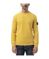 Stone Island Round Neck Sweater In Yellow