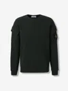 Stone Island Black Sweatshirt With Pockets And Compass Logo In Black