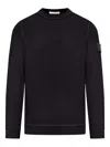 Stone Island Compass Logo Crew-neck Sweatshirt In Black