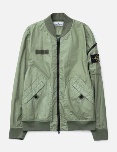 Stone Island Round Pocket Bomber Jacket In Green