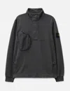 Stone Island Round Pocket Mockneck Sweatshirt In Gray