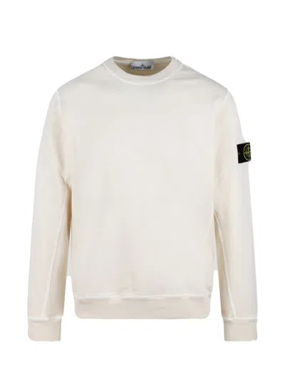 Stone Island Roundneck Sweatshirt In White