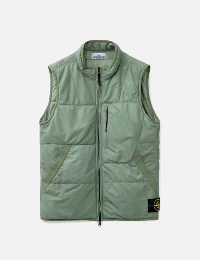 Stone Island Run-proof Nylon Mesh Reversible Vest In Green