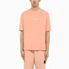 STONE ISLAND RUST-COLOURED COTTON T-SHIRT WITH LOGO