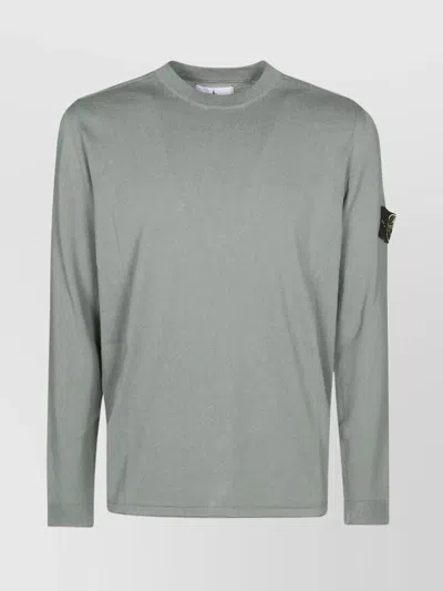 Stone Island Rustic Cotton Crew Neck Sweater In Green