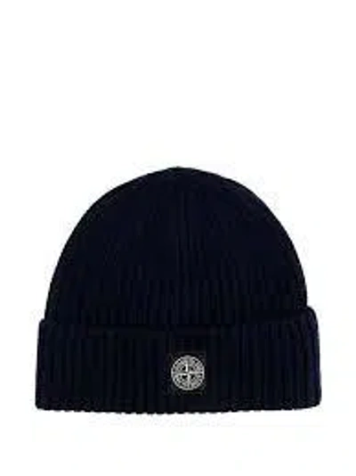 Stone Island Rws Beanie In 100% Virgin Wool In Black