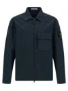 Stone Island Zip-fastening Patch-pocket Shirt Jacket In Blue