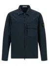 Stone Island Comfortable Overshirt With Overlapping Pockets On The Chest In Blue