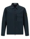 Stone Island Comfortable Overshirt With Overlapping Pockets On The Chest In Blue