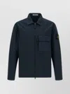 Stone Island Zip-fastening Patch-pocket Shirt Jacket In Blue