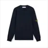 Stone Island Lightweight Wool Crew Neck Pullover In Black