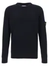 Stone Island Blue Wool Sweater In Black
