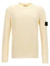 Stone Island Regular-fit Crewneck Sweatshirt With Ribbed Inserts In Yellow