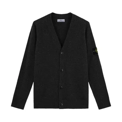 Pre-owned Stone Island Rws Wool Cardigan 'melange Lead' | Grey | Men's Size M In Gray
