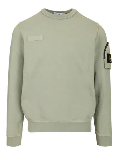 Stone Island Sage Colored Sweatshirt Sweatshirts Green