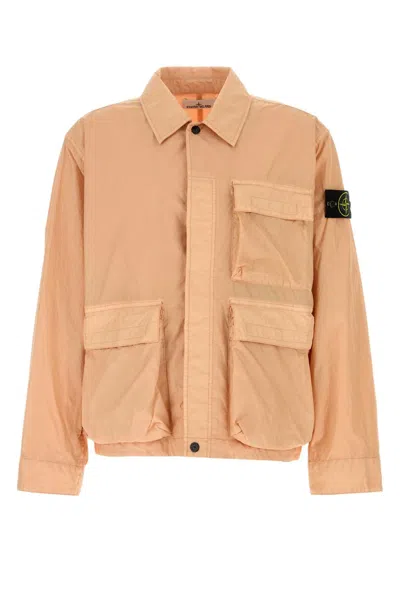 Stone Island Salmon Nylon Jacket In Pink