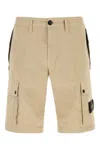 Stone Island Bermuda Cotton Shorts Multiple Pockets In Neutral