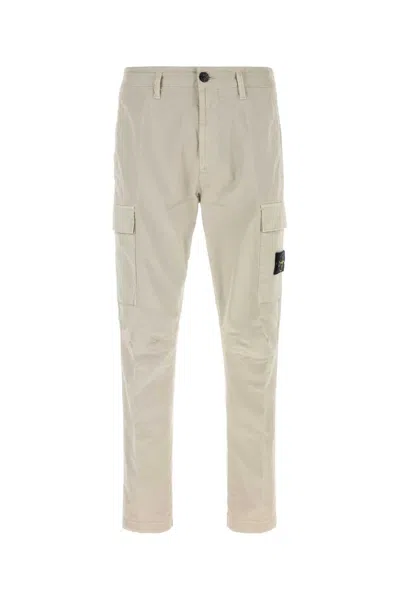 Stone Island Sand Stretch Cotton Cargo Pant In Neutral