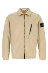 Stone Island Stretch Cotton Jacket With Collar And Pocket In Brown