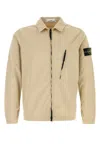 Stone Island Stretch Cotton Jacket With Collar And Pocket In Brown