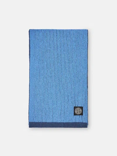 Stone Island Scarf In Rws Wool In Blue
