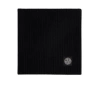 Stone Island Ribbed Compass-patch Scarf In Black