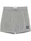 Stone Island Crinkled Shorts In Grey