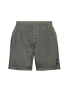 Stone Island Compass-patch Swim Shorts In Military Green