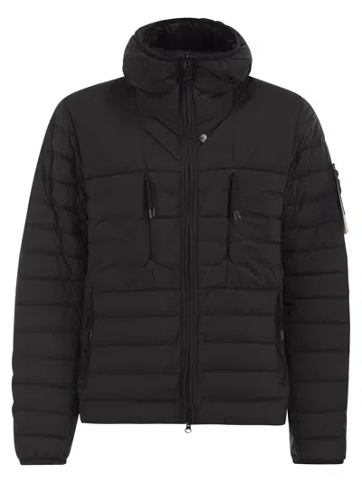 Stone Island Tunnel Nylon Down-tc Puffer Jacket With Shaped Hood In Black