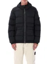 Stone Island Seamless Tunnel Hooded Down Jacket In Black