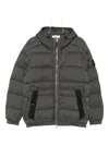 Stone Island Short Hooded Down Jacket In Gray