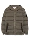 Stone Island Hooded Down Jacket With Seamless Feather Tunnels And Anti-drop In Brown