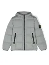Stone Island Boys Dust Kids Brand-badge Hooded Stretch-woven-down Jacket 4-14 Years 10 In Grey