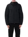 Stone Island Nylon Stretch Down Jacket In Black