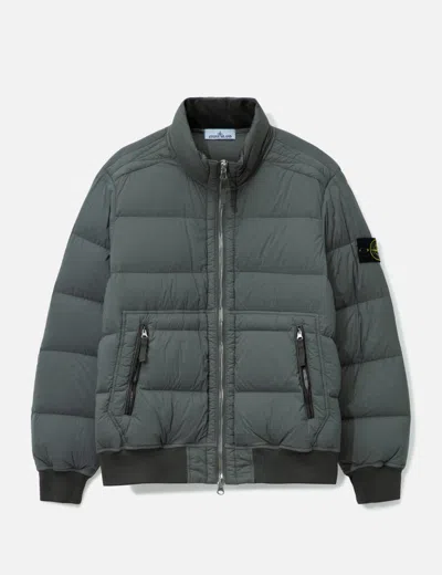 Stone Island Seamless Tunnel Nylon Down-tc Bomber Jacket In Gray