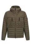 Stone Island Drawstring Hooded Quilted Side Zip Jacket In Green