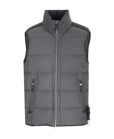 Stone Island Seamless Tunnel Nylon Down-tc Gilet In Gray